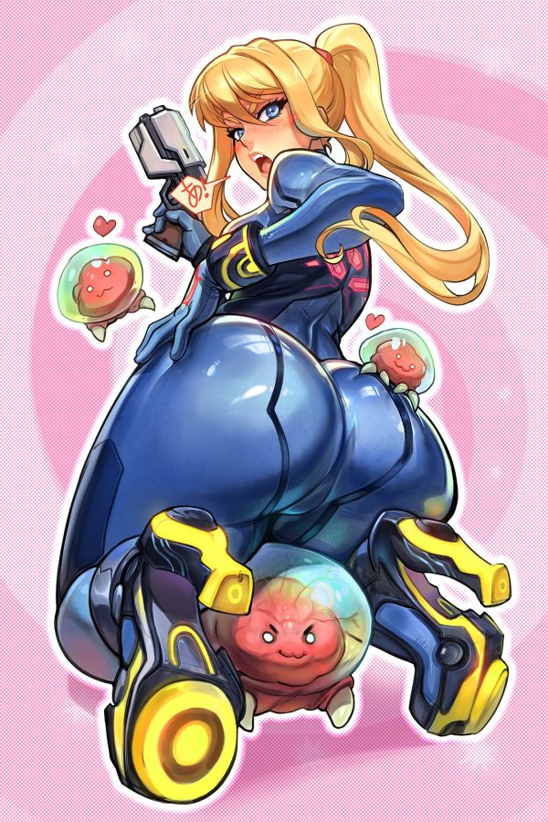 Samus Aran Chibi Metroid Attack! Art Print on Sale