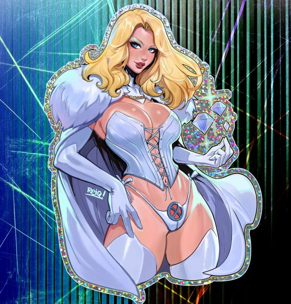 X-Men Emma Frost Glitter Sticker REMASTERED Supply