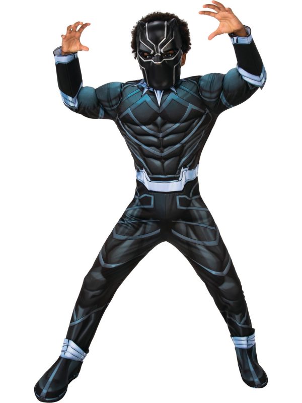 Black Panther Costume Muscle Child Cheap
