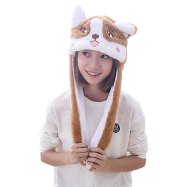 Funny Plush Corgi Hat Cap Party Gift Halloween Christmas Novelty Party Dress up Cosplay Online Sale - Image 4