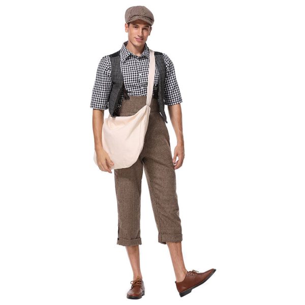 Men Halloween Newsie Cosplay Costume Fancy Stage Performance Outfit Online now - Image 4