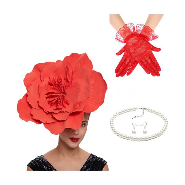 Flower Bride Headband Photography Cosplay Big Flower Hair Hoops Hair Halloween Carnival Party Accessories Hot on Sale - Image 3