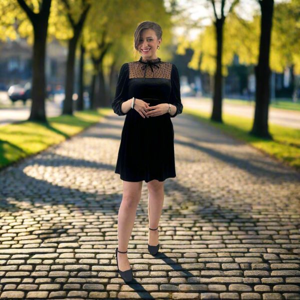 Penelope Retro Mini Dress in Velvet Discount