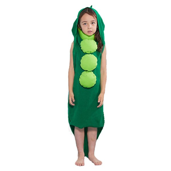 Halloween Kids Girls Pea Pod Cosplay Costume Jumpsuit Hot on Sale - Image 2