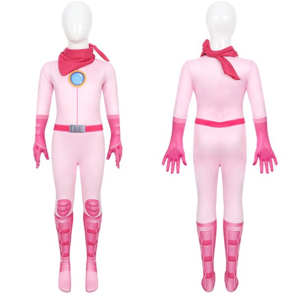 The Super Mario Bros. Princess Peach Kids Girls Cosplay Costume Jumpsuit Outfits Halloween Carnival Party Suit For Discount - Image 4