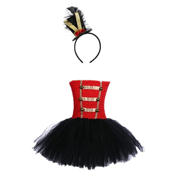 Girls Royal Honour Guard Tutu Dress with Headband Fancy Cosplay Tutu Dress Tulle Costume Outfit Discount - Image 5