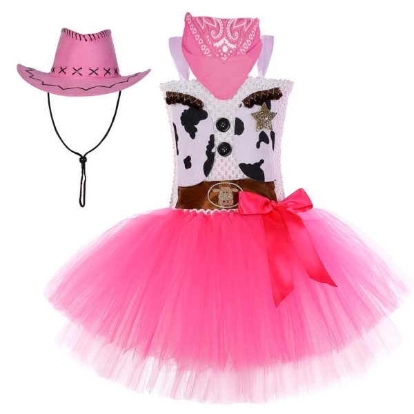 Kids Children Cowgirl  TuTu dress Cosplay Costume Outfits Fantasia Halloween Carnival Party Disguise Suit Hot on Sale