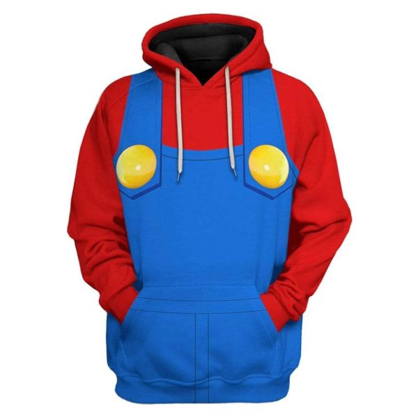 Super Mario Bros - Mario Cosplay Hoodie Printed Hooded Sweatshirt Men Women Casual Pullover Streetwear Supply