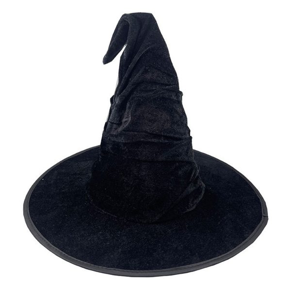 Adult Black Witch Sharp Hat Cosplay Halloween Party Costume Accessories For Sale