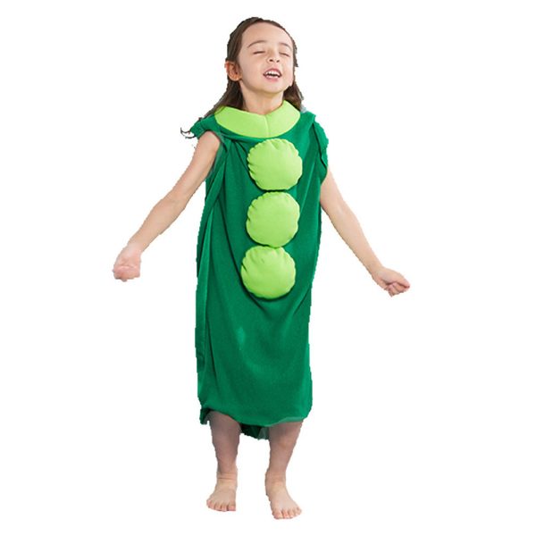 Halloween Kids Girls Pea Pod Cosplay Costume Jumpsuit Hot on Sale - Image 3