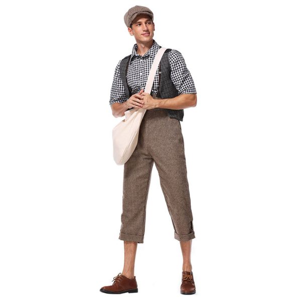 Men Halloween Newsie Cosplay Costume Fancy Stage Performance Outfit Online now - Image 2