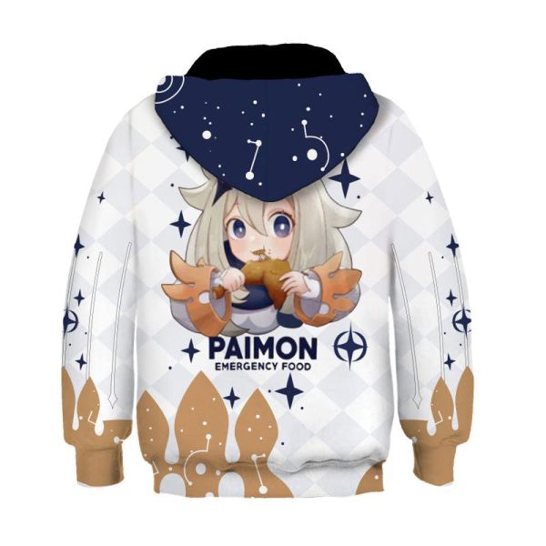 Kids Genshin Impact Hoodies Paimon Cosplay Hooded Sweatshirt Casual Streetwear Pullover Hoodie For Discount - Image 2