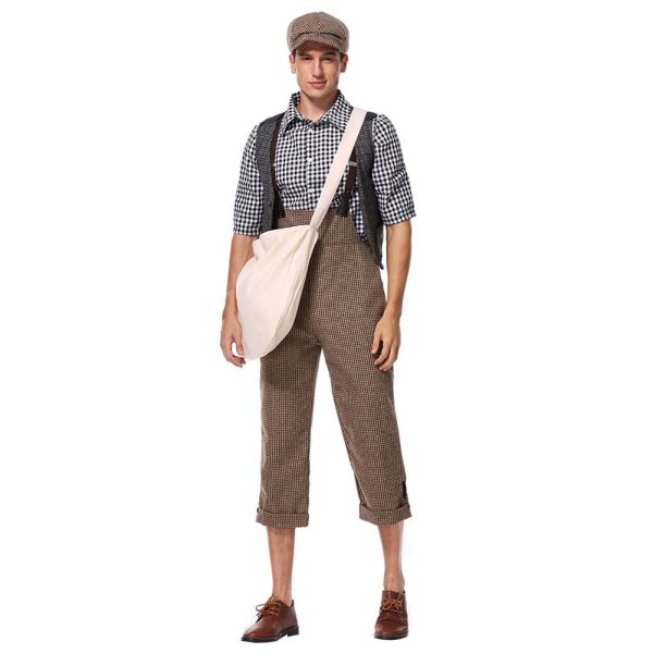 Men Halloween Newsie Cosplay Costume Fancy Stage Performance Outfit Online now