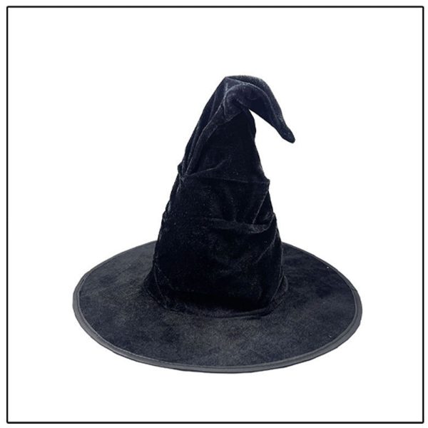 Adult Black Witch Sharp Hat Cosplay Halloween Party Costume Accessories For Sale - Image 3