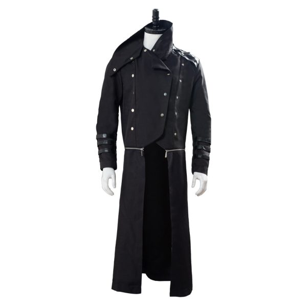 Men s Halloween Medieval Hooded Trench Coat Long Jacket Black Gothic Steampunk Costume Online Hot Sale