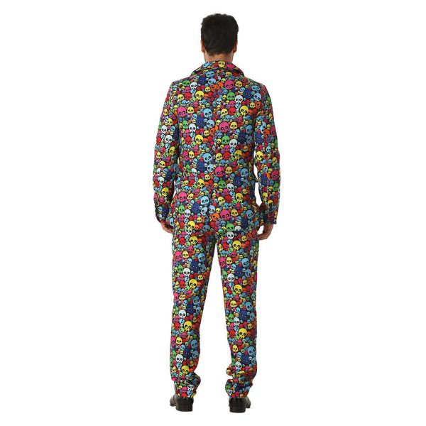Men Halloween Costume Colorful Skull Suits Comes with Jacket Pants and Tie Cheap - Image 3