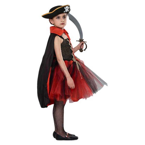Kids Girls Pirate TuTu Dress Cosplay Costume Outfits Halloween Carnival Party Disguise Suit Sale - Image 4