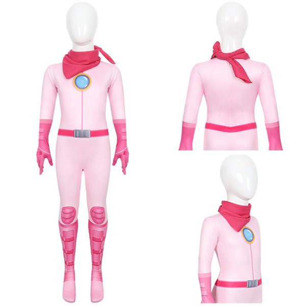 The Super Mario Bros. Princess Peach Kids Girls Cosplay Costume Jumpsuit Outfits Halloween Carnival Party Suit For Discount - Image 5