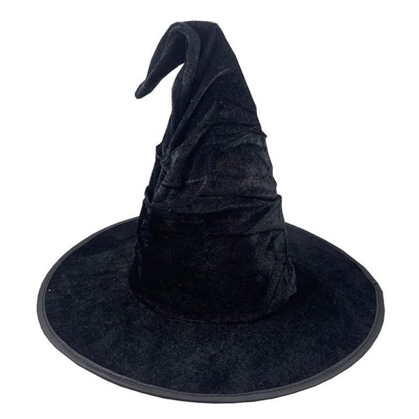 Adult Black Witch Sharp Hat Cosplay Halloween Party Costume Accessories For Sale - Image 2