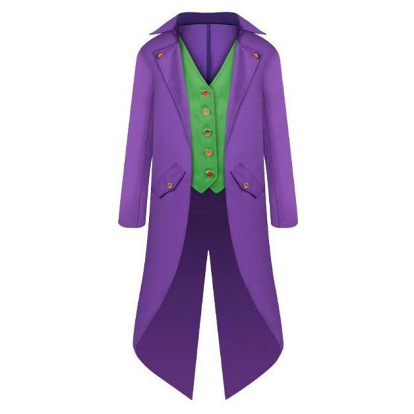 Joker Medieval Mid-length Fake Two-piece Tuxedo Uniform Cosplay Costume Outfits Halloween Carnival Suit Online now