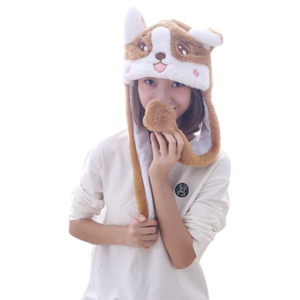 Funny Plush Corgi Hat Cap Party Gift Halloween Christmas Novelty Party Dress up Cosplay Online Sale - Image 5