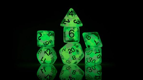 Dice Set: MELON BALL GLOWWORM Set GLOW IN THE DARK! (Sirius Dice) Discount - Image 2