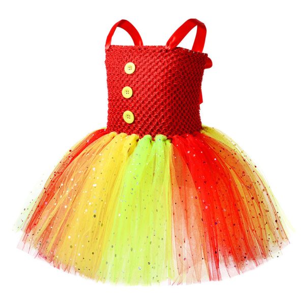Christmas Clown Mesh Skirt Cosplay Dress Halloween Carnival Costume Dress Up Supply - Image 2