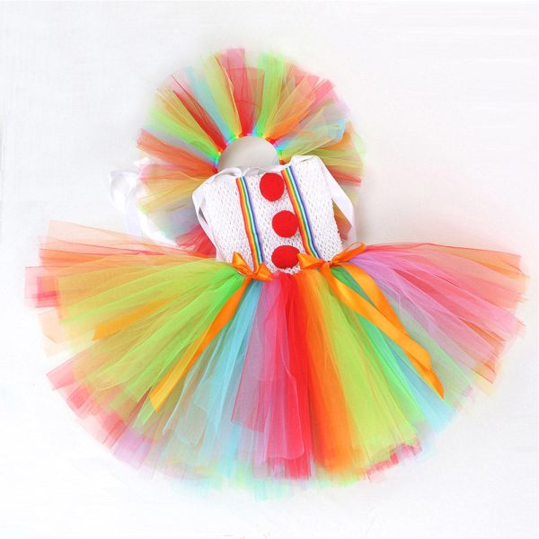Kids Girls Clown Cosplay Costume Outfits Halloween Carnival Party Suit Fashion - Image 5