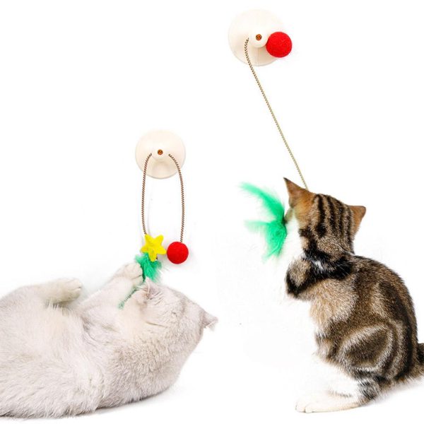 Cat Self Interative Bell Ball Toy Christmas Sucker Funny Cat Stick Elastic Cat Feather Ball Toy Funny Cat Artifact Supply - Image 3
