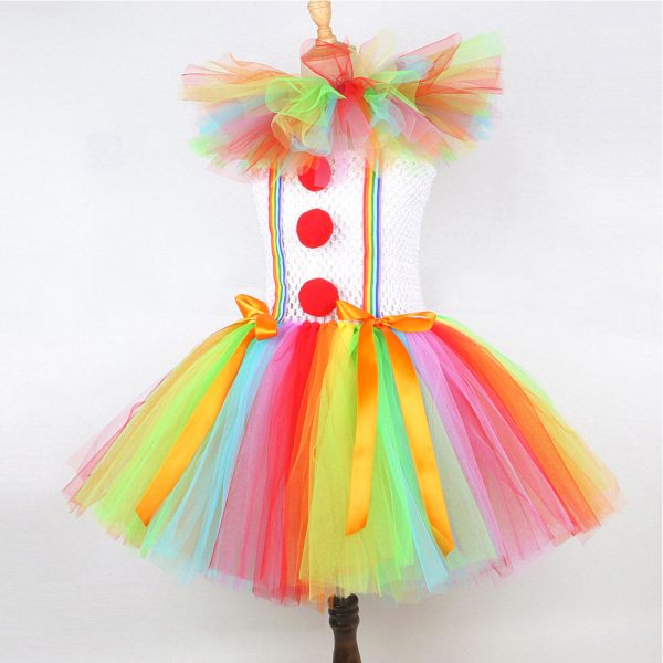 Kids Girls Clown Cosplay Costume Outfits Halloween Carnival Party Suit Fashion - Image 2