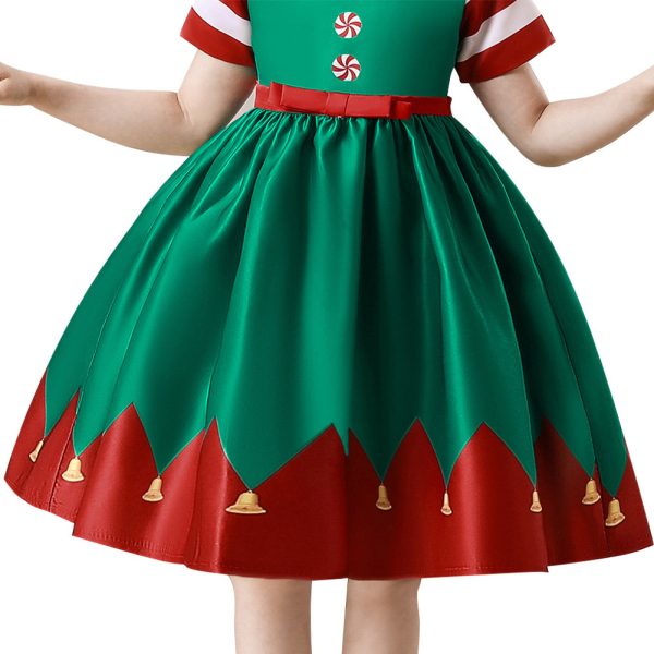 Girls Christmas Snow Elf Dress Cosplay Costume Outfits Halloween Carnival Party Suit Fashion - Image 3