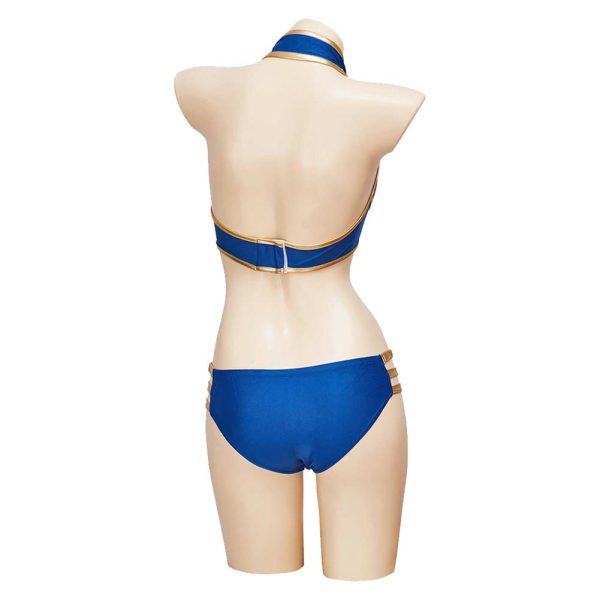 Street Fighter ChunLi 5 Piece Set Bikinis Swimsuit Beach Swimwear Cosplay Costume Outfits Halloween Carnival Suit Online now - Image 3