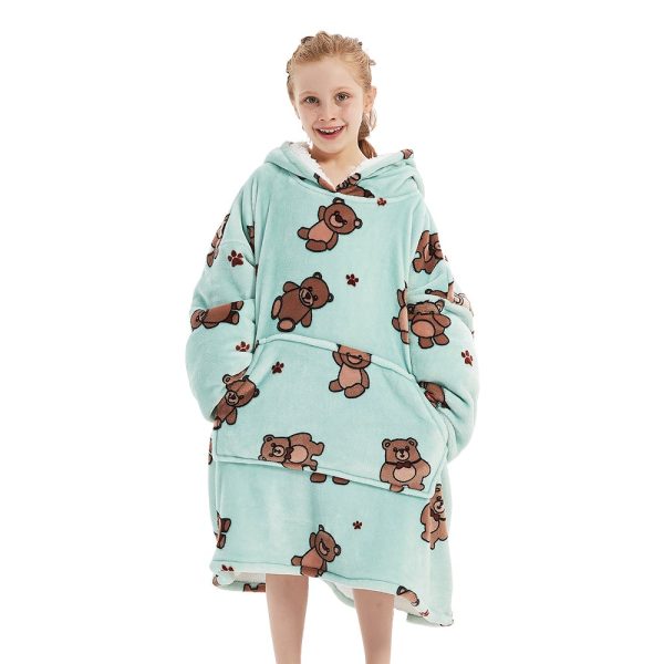 Kids Animal Series Wearable Hoodie Blankets Oversized Lightweight Warm Cozy Blanket Hoodie Sweatshirt Online Sale - Image 2
