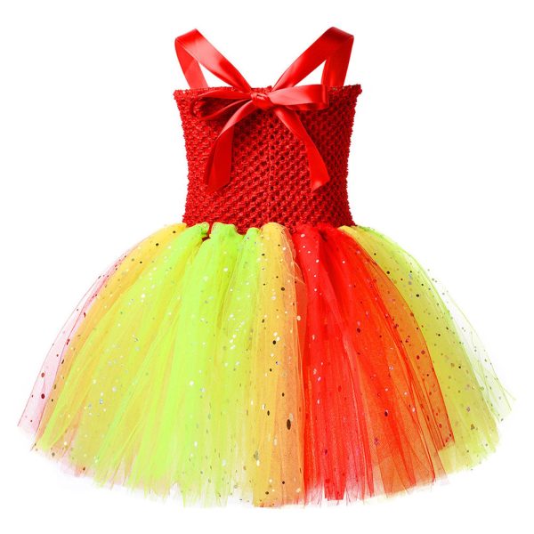 Christmas Clown Mesh Skirt Cosplay Dress Halloween Carnival Costume Dress Up Supply - Image 3