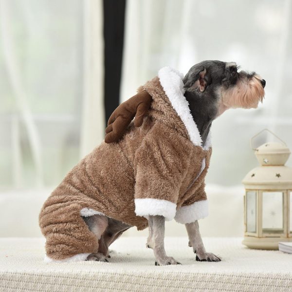 Pet Christmas Clothes Puppy Kitten Winter Warm Clothes Christmas Reindeer Role-playing Funny Dress Up Clothes Fashion - Image 2